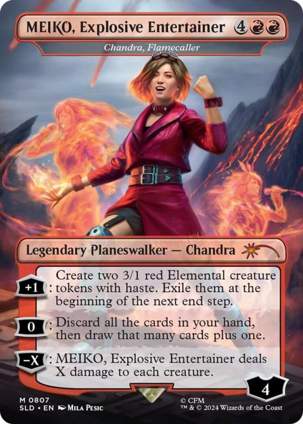 MEIKO, Explosive Entertainer - Chandra, Flamecaller (Rainbow Foil) [Secret Lair Drop Series] Sale