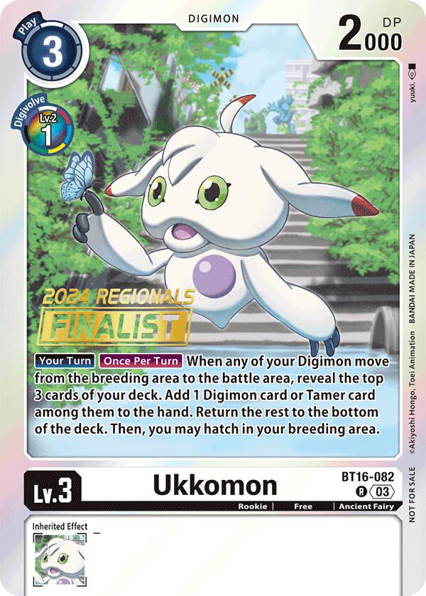 Ukkomon [BT16-082] (2024 Regionals Finalist) [Beginning Observer] For Cheap