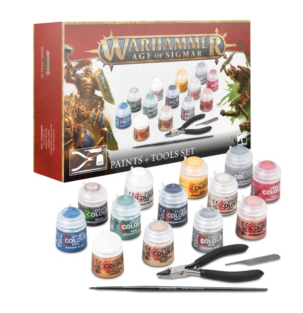 Warhammer Age of Sigmar - Paints + Tools Set (2024) Online now