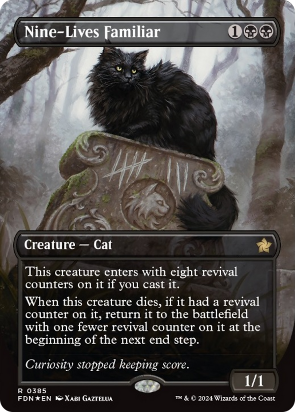 Nine-Lives Familiar (Borderless Mana Foil) [Foundations] Cheap