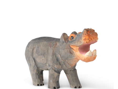 Wooden Safari Animal - Hand Carved - Hippo Online