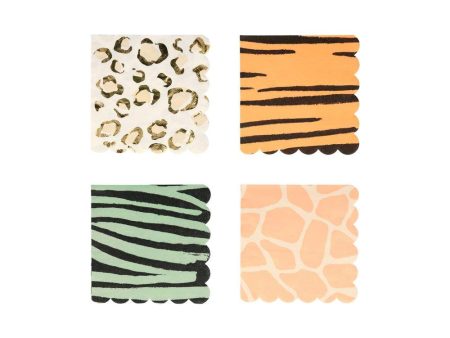 Napkins - Safari Animal Print - Scallop Edge - Small Online