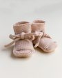 Baby Booties With Lace - Apricot Cheap