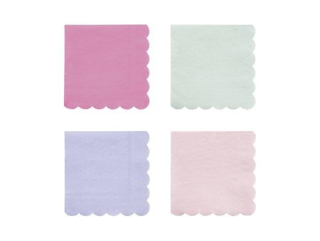 Napkins - Naturally Coloured - Eco Friendly - Scallop Edge - Small For Sale