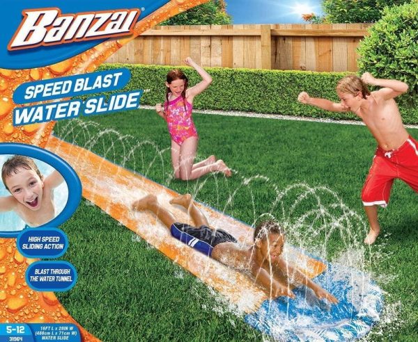 Banzai 16ft Speed Blast Water Slide Slip N Slide Summer Pool Garden 42321 on Sale