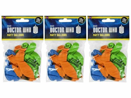 3 PACKS Doctor Who TARDIS Balloons 10 Packs Birthday Party Supplies Official Fashion