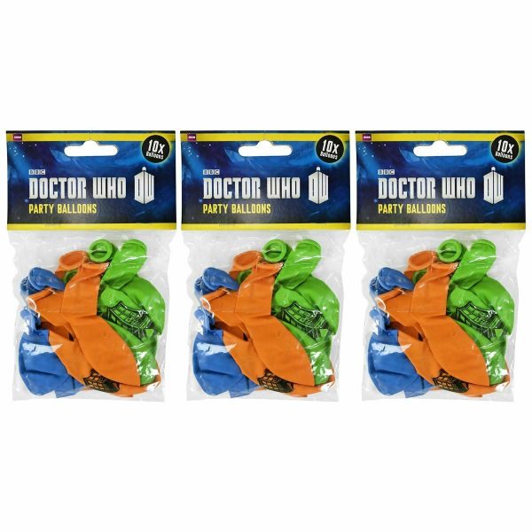 3 PACKS Doctor Who TARDIS Balloons 10 Packs Birthday Party Supplies Official Fashion