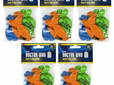 5 PACKS Doctor Who TARDIS Balloons 10 Packs Birthday Party Supplies Official Supply