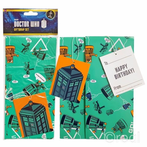 5 Doctor Who GIFT WRAP SETS Birthday Tags Wrapping Paper TARDIS Official For Sale