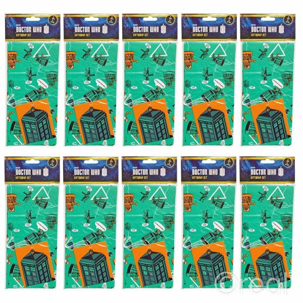 10 Doctor Who Gift Wrap Sets Birthday Tags Wrapping Paper TARDIS Official Sale