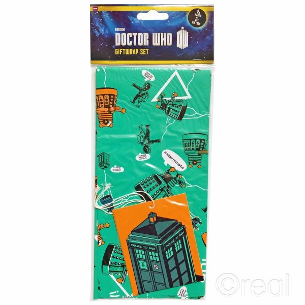 10 Doctor Who Gift Wrap Sets Birthday Tags Wrapping Paper TARDIS Official Sale