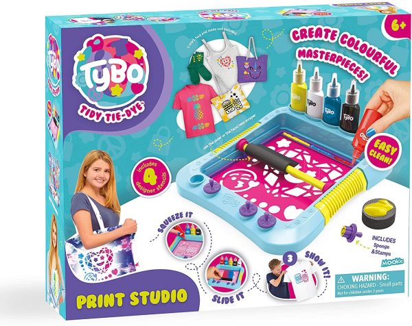 Tybo Print Studio Tidy Tie Dye Design Stencil Set Kids Creative Toy Gift 6+ Supply